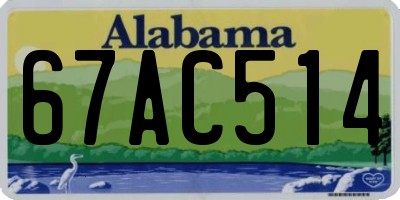 AL license plate 67AC514