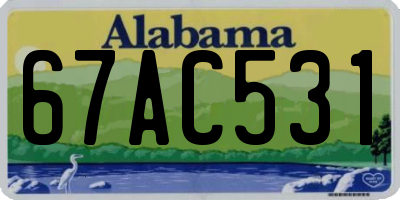 AL license plate 67AC531