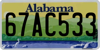 AL license plate 67AC533