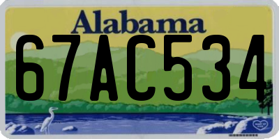 AL license plate 67AC534