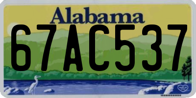 AL license plate 67AC537