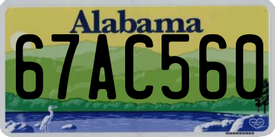 AL license plate 67AC560