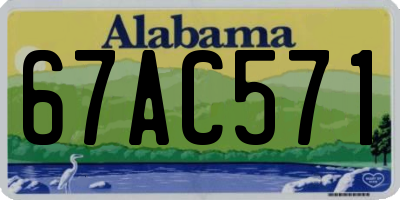 AL license plate 67AC571