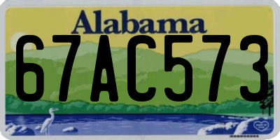 AL license plate 67AC573