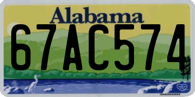 AL license plate 67AC574