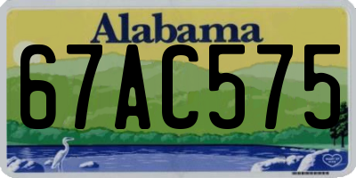 AL license plate 67AC575