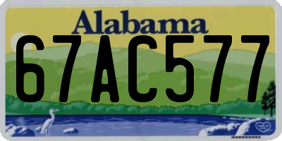 AL license plate 67AC577