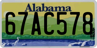 AL license plate 67AC578