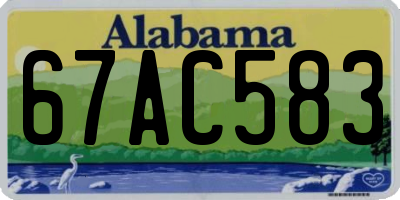 AL license plate 67AC583