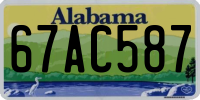 AL license plate 67AC587