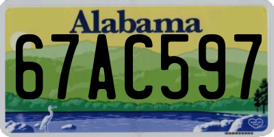 AL license plate 67AC597