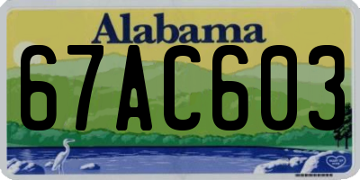 AL license plate 67AC603