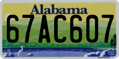 AL license plate 67AC607