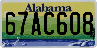 AL license plate 67AC608