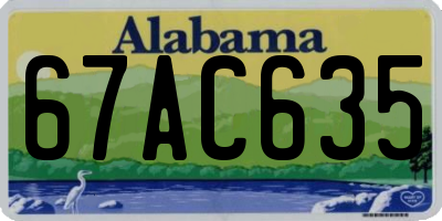 AL license plate 67AC635