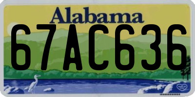 AL license plate 67AC636