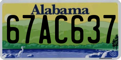 AL license plate 67AC637