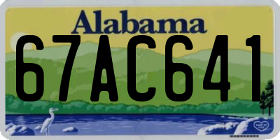 AL license plate 67AC641