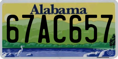 AL license plate 67AC657