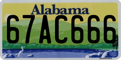 AL license plate 67AC666
