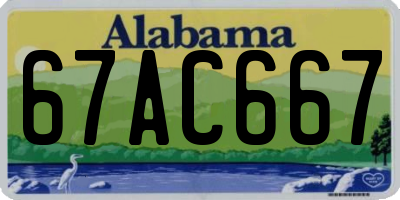 AL license plate 67AC667