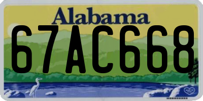 AL license plate 67AC668