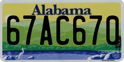 AL license plate 67AC670