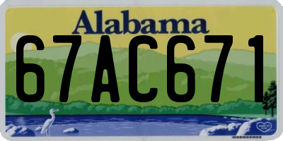 AL license plate 67AC671