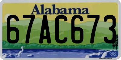 AL license plate 67AC673