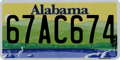 AL license plate 67AC674