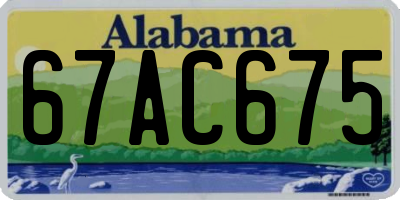 AL license plate 67AC675