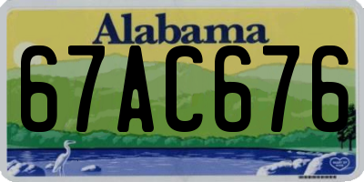 AL license plate 67AC676