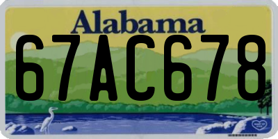 AL license plate 67AC678