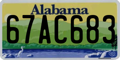 AL license plate 67AC683