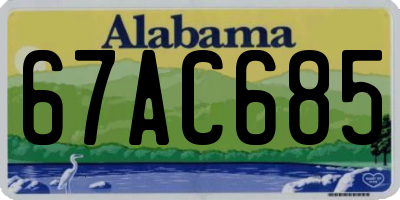 AL license plate 67AC685