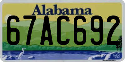 AL license plate 67AC692