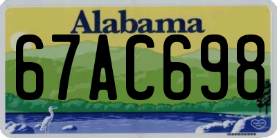 AL license plate 67AC698