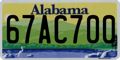 AL license plate 67AC700
