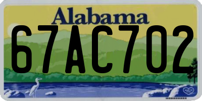 AL license plate 67AC702