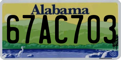 AL license plate 67AC703