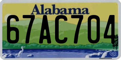 AL license plate 67AC704