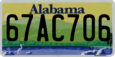 AL license plate 67AC706