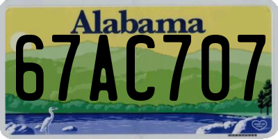 AL license plate 67AC707