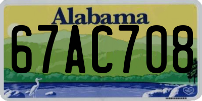 AL license plate 67AC708