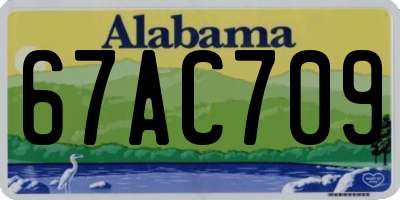AL license plate 67AC709
