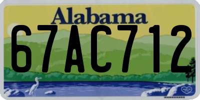 AL license plate 67AC712