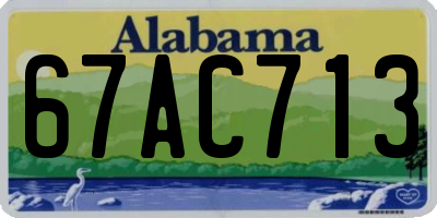 AL license plate 67AC713