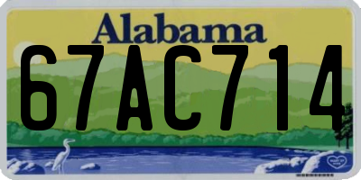 AL license plate 67AC714