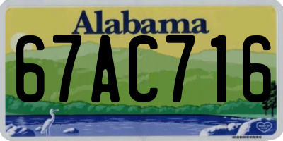 AL license plate 67AC716