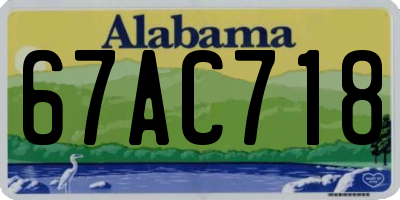 AL license plate 67AC718